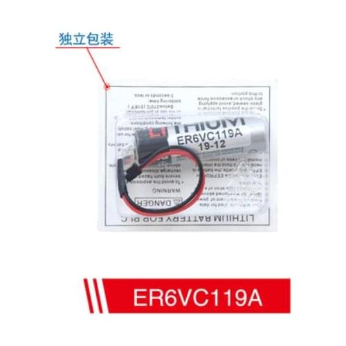 25Pcs/Lot 100% Original New ER6V ER6VC119A 3.6V 2000mAh PLC Battery With Black Plug