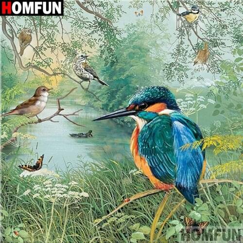 HOMFUN Diamond Embroidery "Animal bird" Pattern DIY 5D Diamond Painting Needlework Cross Stitch Full Drill Painting A27849