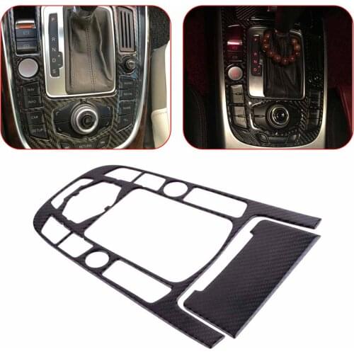 Beler Strip Carbon Fiber Gear Shift Control Center Panel Cover and Ashtray CoverTrim Fit for Audi A4 A5