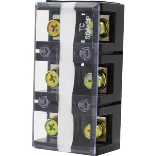 Large Current Terminal Blocks Terminal Block Wiring Board Wire Connector Wiring Column TC-603 60A 3P Splice