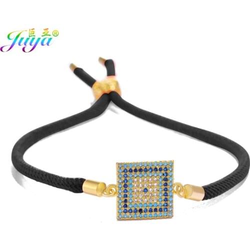 Juya Handmade Greek Eye Bracelets Gold//Rose Gold Adjustable Chain Evil Eye Charm Bracelets For Women Men