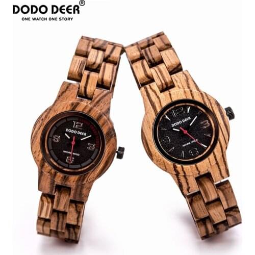 DODO DEER Fashion Ladies Wooden Watch Creative Luxury Wristwatch Zebra Wood Custom Engraving Logo Brand часы мужские спортивные