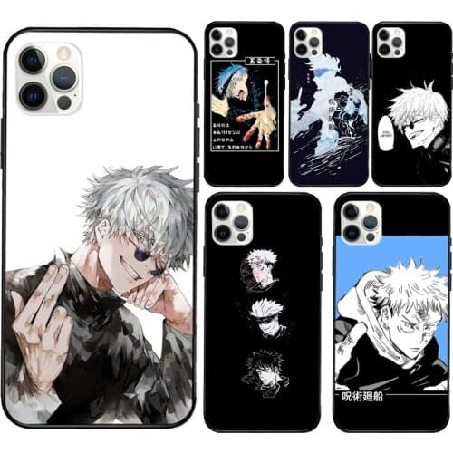 Anime Jujutsu Kaisen Satoru Gojo Silicone Case For Apple iPhone 11 Pro Max XS XR X 8 7 Plus SE 2020 12 Pro Max Back Cover