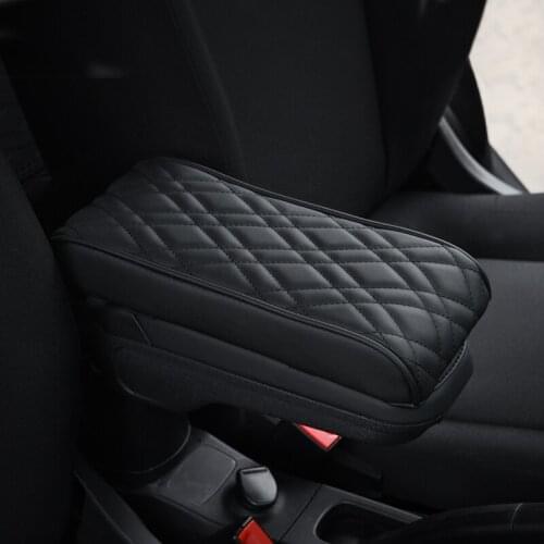Black PU Leather Car Armrest Box Pad Rest Supoprt for Smart fortwo Accessories