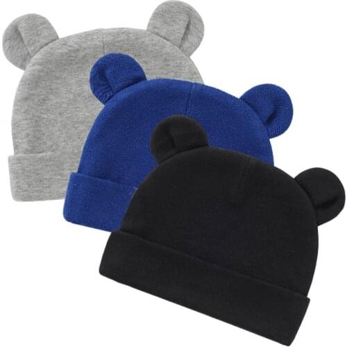 Baby Hat With Ears Cotton Autumn Winter Warm Newborn Infant Toddler Beanie Cap