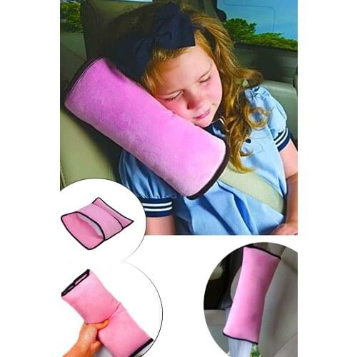 Car Safety Belt Travel Pillow-Pink