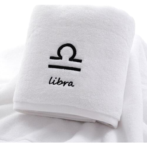 Cotton Bath Towels Constellation Letter Embroidery Lovers Travel Towel Bathroom Gym Sport Beach Washcloth Adult Terry