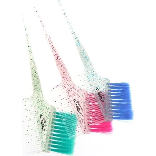 Pro Salon Glitter Hair Color Brushes Hair Dye Brush And Comb For Hair Dye And Root Touch Up Rounded Hair Color Brush