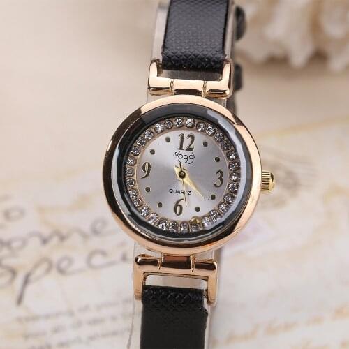 Watches Women Fine Leather Band small Diamond Digital dial Reloj hombre Quartz Wrist Clocks Ladies horloges leather hours B40