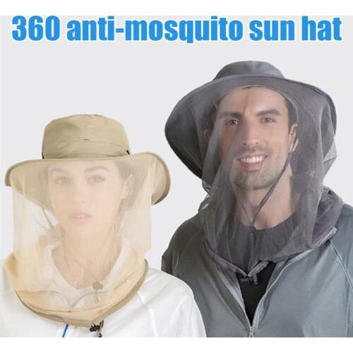 Summer Outdoor Anti-mosquito Hat Sun hat big Eaves Sun Hat Mesh Protective Fishing Hat Fisherman Hat For Men Women