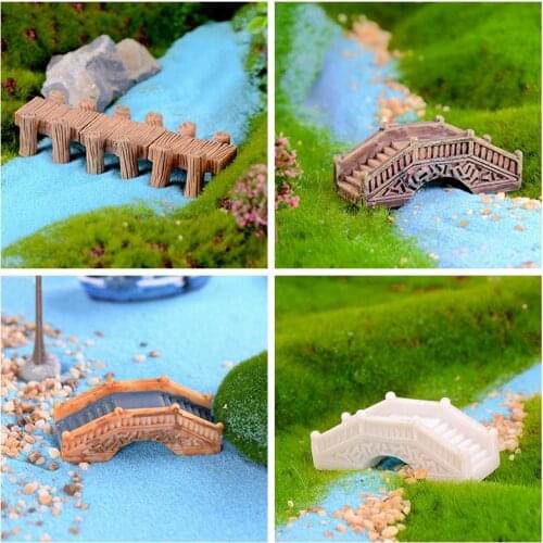 1 Pcs Mini Simulated Stone Arch Bridge Fairy Garden Miniatures Resin Ornaments Micro Landscape Mini Garden Decoration