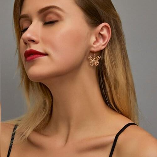 Modyle Trendy Large Hollow Butterfly Drop Dangle Earring for Women Girl Metal Geometric Pendant Earrings Pendientes