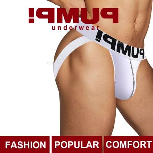 New Popular Gay Men Sexy Underwear Thong Mesh Men Jockstrap LOGO Gay thongs Mens Thongs And G strings Cueca