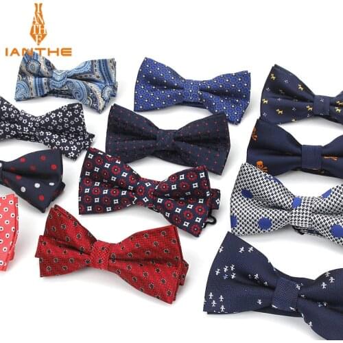 Mens Bow Tie Paisley Bowtie Business Wedding Bowknot Dot Classic Stripe Black Bow Ties For Groom Party Accessories Butterfly