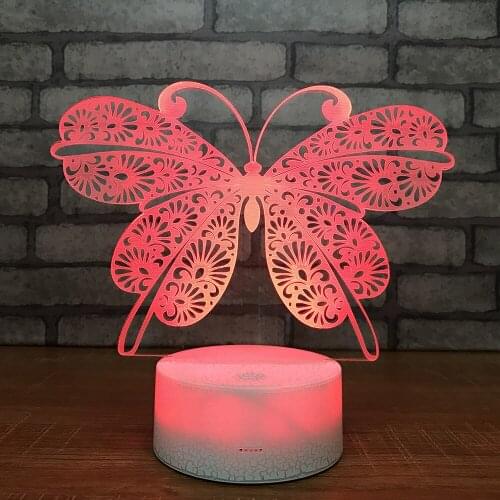 Butterfly Night Lamp Creative Novelty And Unique Usb Led Night Light Lovely cartoon childrens toys 3d Light Fixtures
