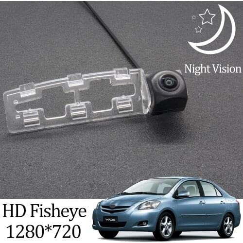 Owtosin HD 1280*720 Fisheye Rear View Camera For Toyota Yaris/Vios Sedan 2005 2006 2007 2008 2009 2010 2011 Car Parking Monitor