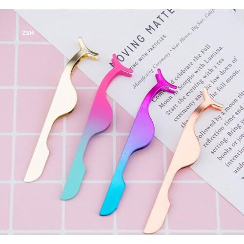 Fake Eye Lash Tweezers Applicator Clip Make Up False Eyelash Applicator Remover Nipper Tweezer Clip Makeup Tool