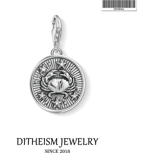 Zodiac Sign Cancer Charms Pendant,2018 Fashion Jewelry 925 Sterling Silver Trendy Gift For Women Men Fit Bracelet Necklace Bag