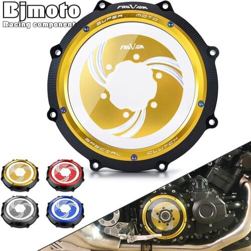 Motorcycle Engine CNC Racing Clear Clutch Cover Spring Retainer R For Yamaha Vmax 1700 2009-2020