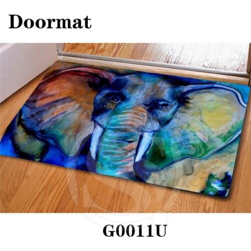 Drop Shipping Custom Lovely elephant DoorMat Art Pattern Printed Carpet Floor Hall Bedroom Cool Pad Fashion Rug SQ0626-YP99