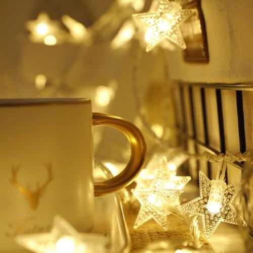 Christmas Lights LED Five-pointed Star Light String Curtain Light Christmas Decorations for Home New Year Gifts Navidad Decor