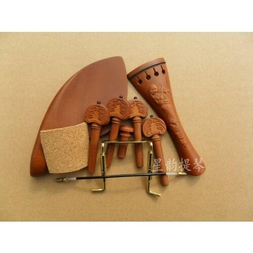 4 / 4 violin carved date wood rotary shaft string knob handle gills tora string plate tail knob send screw tail rope cork pad