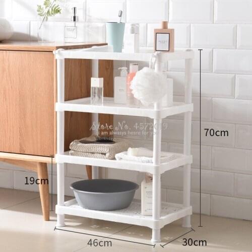 Bathroom Storage Rack Bathroom Toilet Plastic Toilet Storage Washbasin Shelf Floor Washbasin Rack Multi-Layer