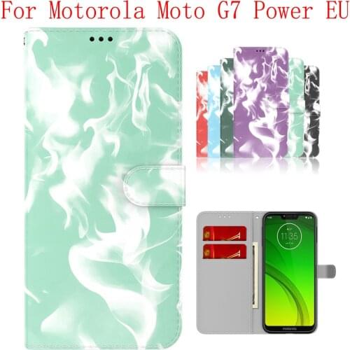 Sunjolly Case for Motorola Moto G7 Power EU Wallet Stand Flip PU Phone Case Cover coque capa Case Cover
