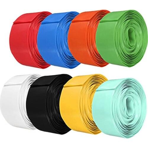 Flat Width 115mm PVC Heat Shrink Tube Φ73mm Battery Sleeve Insulating Pack Film Black White Fruit Green Blue Transparent
