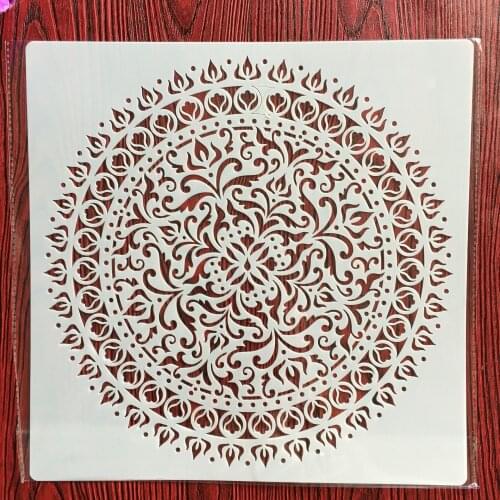 30 * 30 cm large round flower mandala diy stencil painting scrapbook coloring engraving album decoration template stencil -c