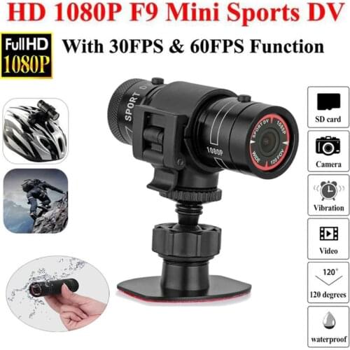 Bicycle Sports Camera Mountain Bike Motorcycle Helmet Action Mini Camera DV F9 Camcorder Full 1080p HD Car Video Recorder