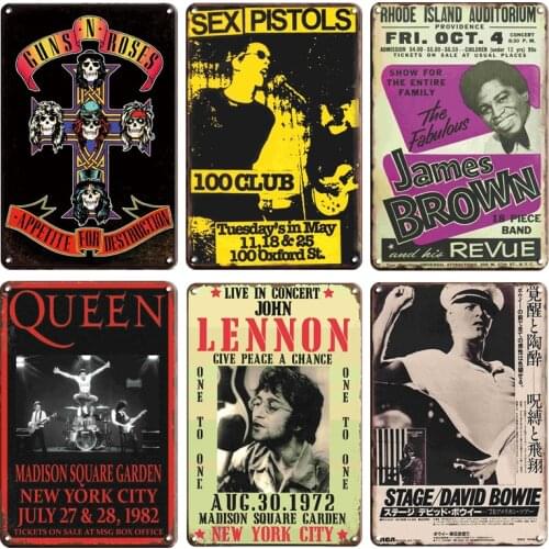 Vintage Wall Stickers Metal Tin Sign Sweet Home Decor Metal Plate Poster Retro Rock Iron Painting Sign Personalized Bar Decor