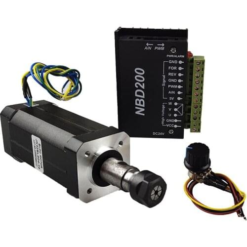 400W high-speed brushless spindle 10800 rpm DC spindle of engraving machine supports PWM and analog AIN speed regulation
