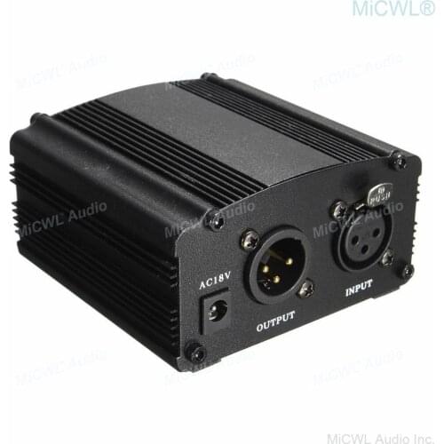 XLR 3Pin 48V Phantom Power Live Condenser Microphone Adaptor 110V-240V Europe Asian US Low Noise Type