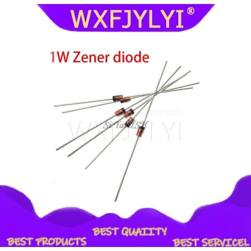 100pcs 1W Zener diode DO-41 3V 3V3 3V6 3V9 4V3 4V7 5V1 5V6 6V2 6V8 7V5 8V2 9V1 10V 11V 12V 13V 15V 1N4733A 1N4742A 1N4728A