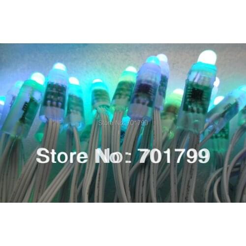 100pcs DC12V 12mm WS2811 led pixel node,with all WHITE wire(20AWG),IP68 rated