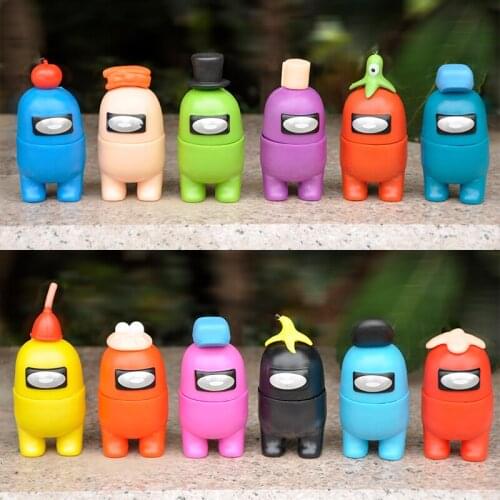 12Pcs/Lot Hot Game Among Us Crewmate/Impostor PVC Action Figures Model Funny Toys Theme Peripheral Model Birthday Gifts Toys