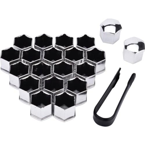 19mm 17mm 21mm Suitable for Audi BMW Tire Screw Cap Hub Decorative Shell Nut Protection Decoration Protecting Bolt Rims Silver
