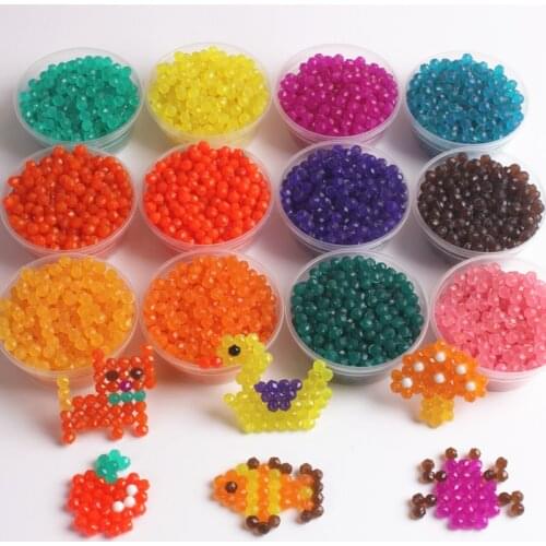 200PCS/Bag 12 Colors Jewel Water Spray Beads 3D Puzzle Toys for Children Speelgoed Hama Beads Jigsaw Puzzle Toy for Kids