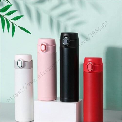 480ml 400ml Stainless Steel Spring cup bounce Bottle Vacuum Flask Water Bottle Keep Cold & Heat