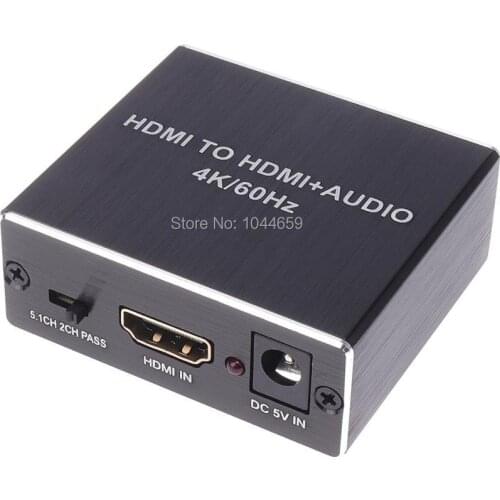 4K X 2K HDMI Audio Extractor Optical TOSLINK SPDIF 3.5mm Stereo Audio Extractor RCA R/L 4K/60HZ Converter HDMI Audio Splitter