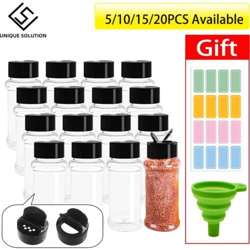 5/10/15/20PCS Salt and Pepper Shakers Spice Jars Spice Container Plastic Does Not Contain BPA Canister Set Kitchen Sugar Bowl