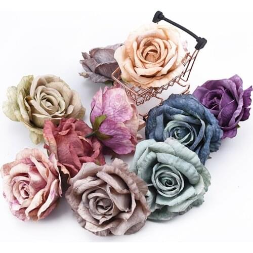 5pcs 10cm Autumn decoration wedding bridal accessories clearance scrapbooking flowers wall party home decor artificial flowers