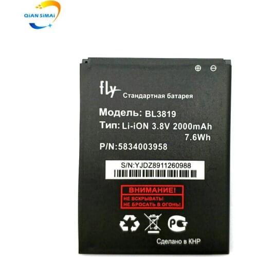 5PCS BL3819 2000mAh Original High quality battery For FLY IQ4514 Quad EVO Mobile phone+free shipping