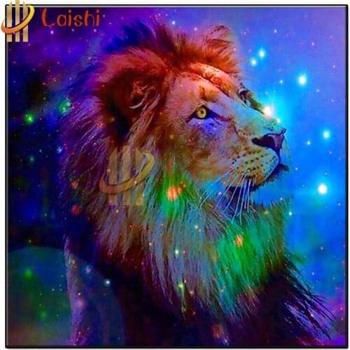 5D DIY Diamond Painting Fantasy colorful lion cross stitch animal full square/round diamond mosaic embroidery home decoration