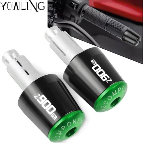 For Kawasaki Z900RS Z900 RS 2017 2018 Motorcycle Accessories 7/8" 22MM Handlebar Hand Grips Handle Bar End Cap With z900rs LOGO