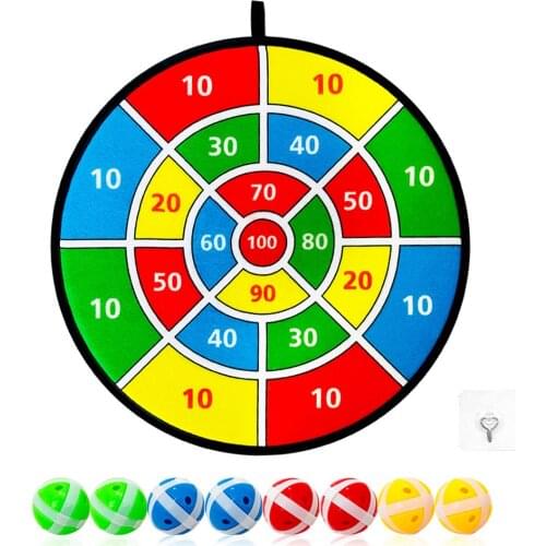 Kids 14.6in Diameter Number Dart Board with 8 Sticky Balls Indoor Entertainment Game Target with Number Dartboard