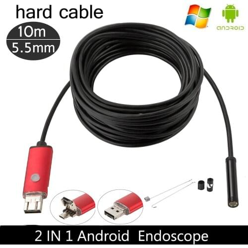5.5mm Lens Endoscope Android Camera HD Snake Tube Inspection Camera Car Endoscope USB hard cable Camera IP67 Waterproof