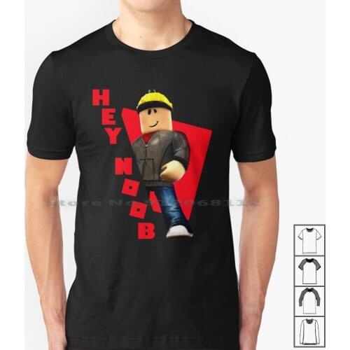 Hey , Noob T Shirt 100% Cotton Noob Gamer Video Game Piggy Thinknoodles Kids Family Gaming Robux Tycoon Bloxburg Funny