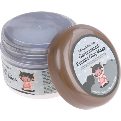 100g Brand Skin Care Little Pig Oxygen Bubbles Carbonate Mud Mask Deep Clean Whitening Moisturizing Hydrating Facila Mask
